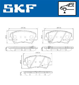Bremsbelagsatz, Scheibenbremse Vorderachse SKF VKBP 80161 A