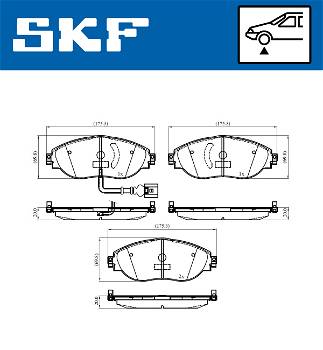 Bremsbelagsatz, Scheibenbremse Vorderachse SKF VKBP 80179 E