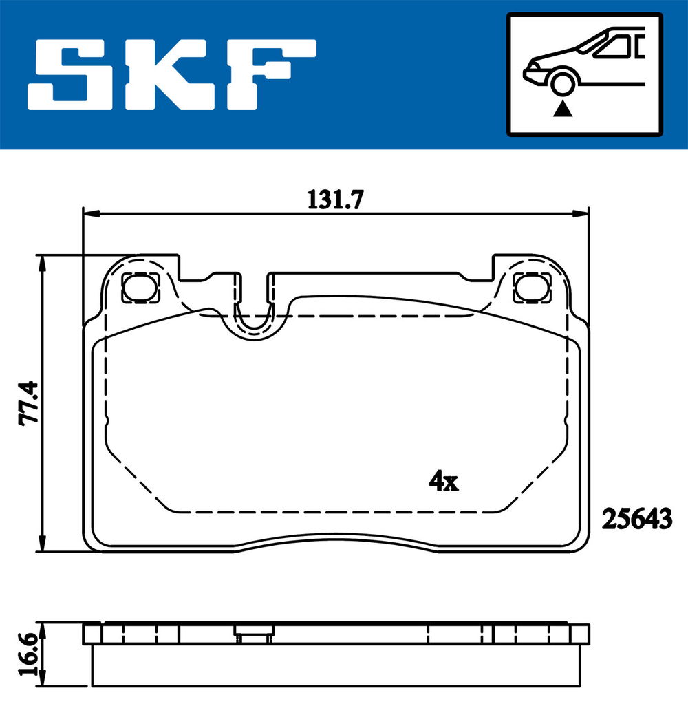 Bremsbelagsatz, Scheibenbremse Vorderachse SKF VKBP 80225