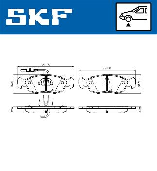 Bremsbelagsatz, Scheibenbremse Vorderachse SKF VKBP 80580 E