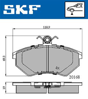 Bremsbelagsatz, Scheibenbremse Vorderachse SKF VKBP 80598