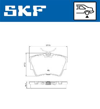 Bremsbelagsatz, Scheibenbremse Hinterachse SKF VKBP 90021