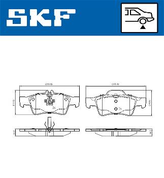 Bremsbelagsatz, Scheibenbremse Hinterachse SKF VKBP 90065
