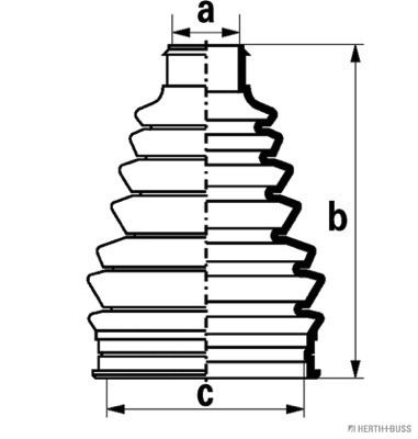 Faltenbalgsatz, Antriebswelle Vorderachse radseitig Jakoparts J2868005