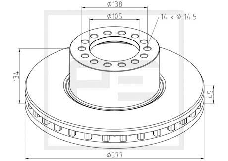 PE Automotive Bremsscheibe vorne  016.665-00A