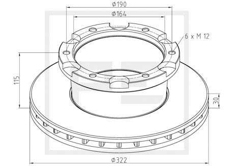 peautomotive Bremsscheibe hinten PE Automotive 146.205-00A