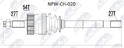 Antriebswelle Vorderachse links NTY NPW-CH-020