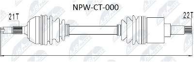 Antriebswelle Vorderachse links NTY NPW-CT-000