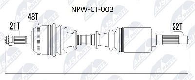 Antriebswelle Vorderachse rechts NTY NPW-CT-003