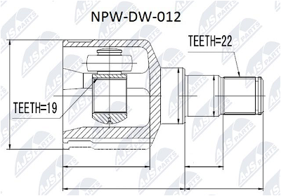 Gelenksatz, Antriebswelle getriebeseitig NTY NPW-DW-012