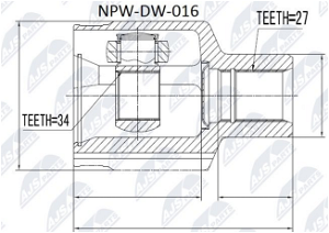 Gelenksatz, Antriebswelle Vorderachse getriebeseitig NTY NPW-DW-016