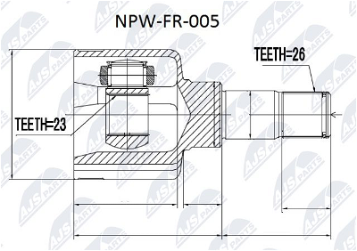 Gelenksatz, Antriebswelle Vorderachse links getriebeseitig NTY NPW-FR-005