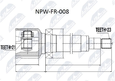 Gelenksatz, Antriebswelle Vorderachse rechts NTY NPW-FR-008