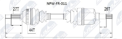 Antriebswelle Vorderachse NTY NPW-FR-011