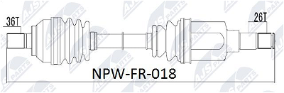 Antriebswelle Vorderachse links NTY NPW-FR-018