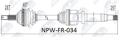 Antriebswelle Vorderachse NTY NPW-FR-034