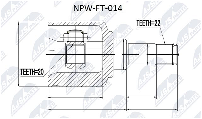 Gelenksatz, Antriebswelle Vorderachse NTY NPW-FT-014