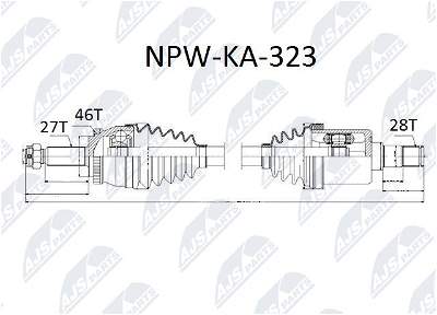 Antriebswelle Vorderachse NTY NPW-KA-323