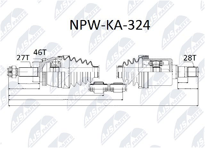 Antriebswelle Vorderachse NTY NPW-KA-324