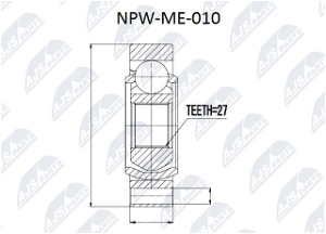 Gelenksatz, Antriebswelle Hinterachse getriebeseitig NTY NPW-ME-010
