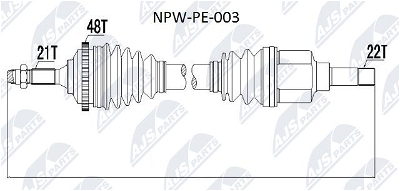 Antriebswelle Vorderachse NTY NPW-PE-003