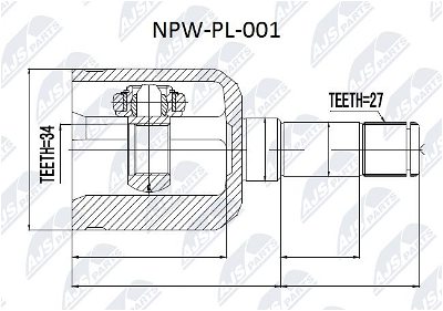 Gelenksatz, Antriebswelle getriebeseitig NTY NPW-PL-001