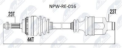 Antriebswelle Vorderachse NTY NPW-RE-016