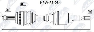 Antriebswelle Vorderachse NTY NPW-RE-034
