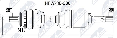 Antriebswelle Vorderachse rechts NTY NPW-RE-036