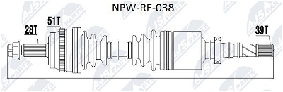 Antriebswelle Vorderachse rechts NTY NPW-RE-038