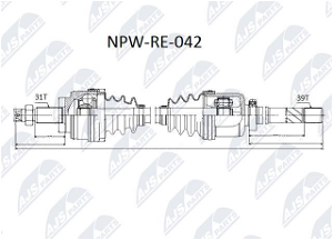 Antriebswelle Vorderachse rechts NTY NPW-RE-042