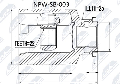 Gelenksatz, Antriebswelle Vorderachse getriebeseitig NTY NPW-SB-003