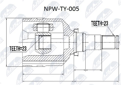 Gelenksatz, Antriebswelle Vorderachse getriebeseitig NTY NPW-TY-005