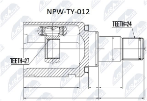 Gelenksatz, Antriebswelle Vorderachse getriebeseitig links NTY NPW-TY-012