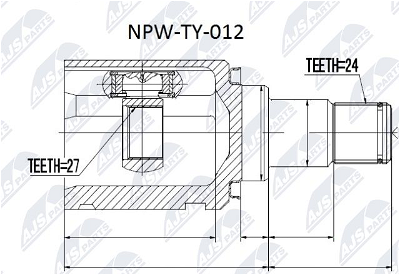 Gelenksatz, Antriebswelle Vorderachse getriebeseitig links NTY NPW-TY-012