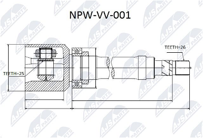 Gelenksatz, Antriebswelle Vorderachse rechts NTY NPW-VV-001