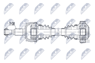Antriebswelle Hinterachse links NTY NPW-VW-176