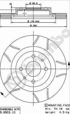 Bremsscheibe Vorderachse Brembo 09.8903.75