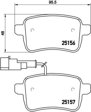 Bremsbelagsatz, Scheibenbremse Hinterachse Brembo P 23 133X