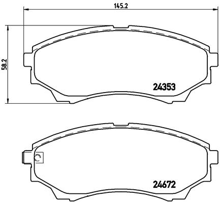 Bremsbelagsatz, Scheibenbremse Vorderachse Brembo P 24 086