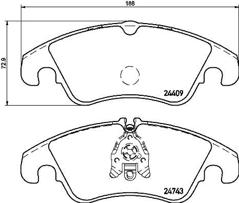 Bremsbelagsatz, Scheibenbremse Vorderachse Brembo P 24 161