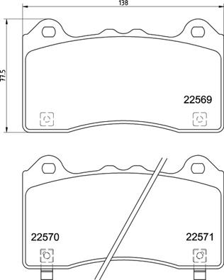 Bremsbelagsatz, Scheibenbremse Vorderachse Brembo P 24 202