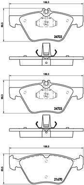 Bremsbelagsatz, Scheibenbremse Vorderachse Brembo P 50 075