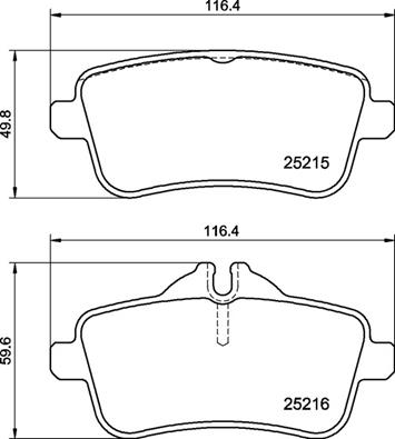 Bremsbelagsatz, Scheibenbremse Hinterachse Brembo P 50 156