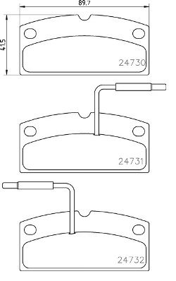 Bremsbelagsatz, Scheibenbremse Vorderachse Brembo P 62 001