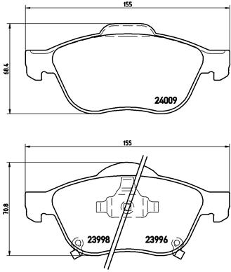 Bremsbelagsatz, Scheibenbremse Vorderachse Brembo P 83 043