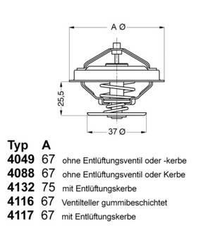 Thermostat, Kühlmittel Wahler 4116.87D1