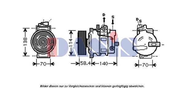 Kompressor, Klimaanlage AKS Dasis 851550N