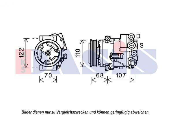 Kompressor, Klimaanlage AKS Dasis 852602N