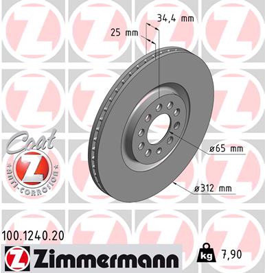 Bremsscheibe Vorderachse Zimmermann 100.1240.20